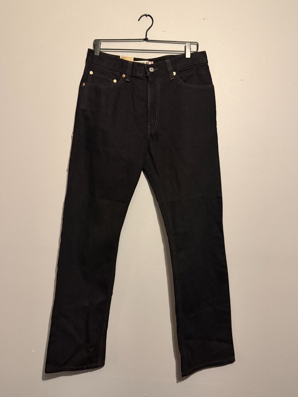 Levi’s 505 Regular Fit Jeans Men 33x32 Black Straight Leg NWT 00505-0260